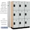 Salsbury Industries 3 Tier Designer Locker, 54"Wx76"Hx18"D, 9 Door, Gray 18-23368GRY - alternate 5